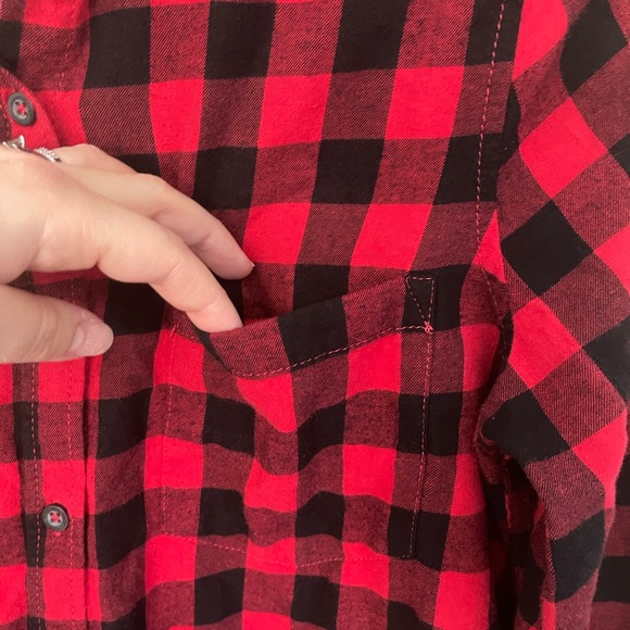 SO Black and Red Plaid Flannel Button Down - Picture 3 of 8
